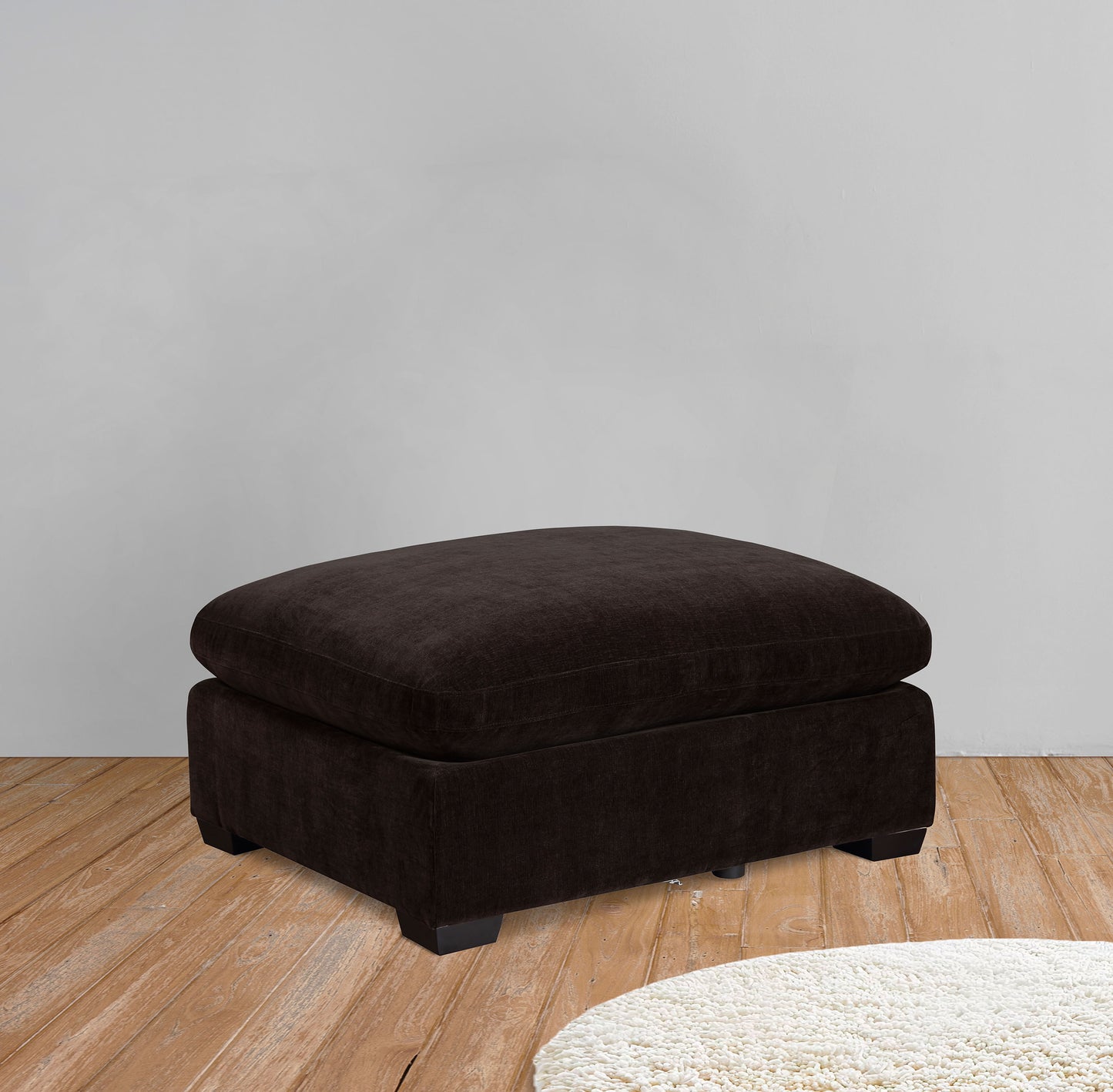 Lakeview Rectangular Upholstered Ottoman Dark Chocolate