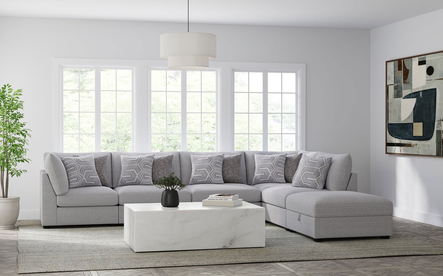 Cambria Upholstered Armless Chair Grey