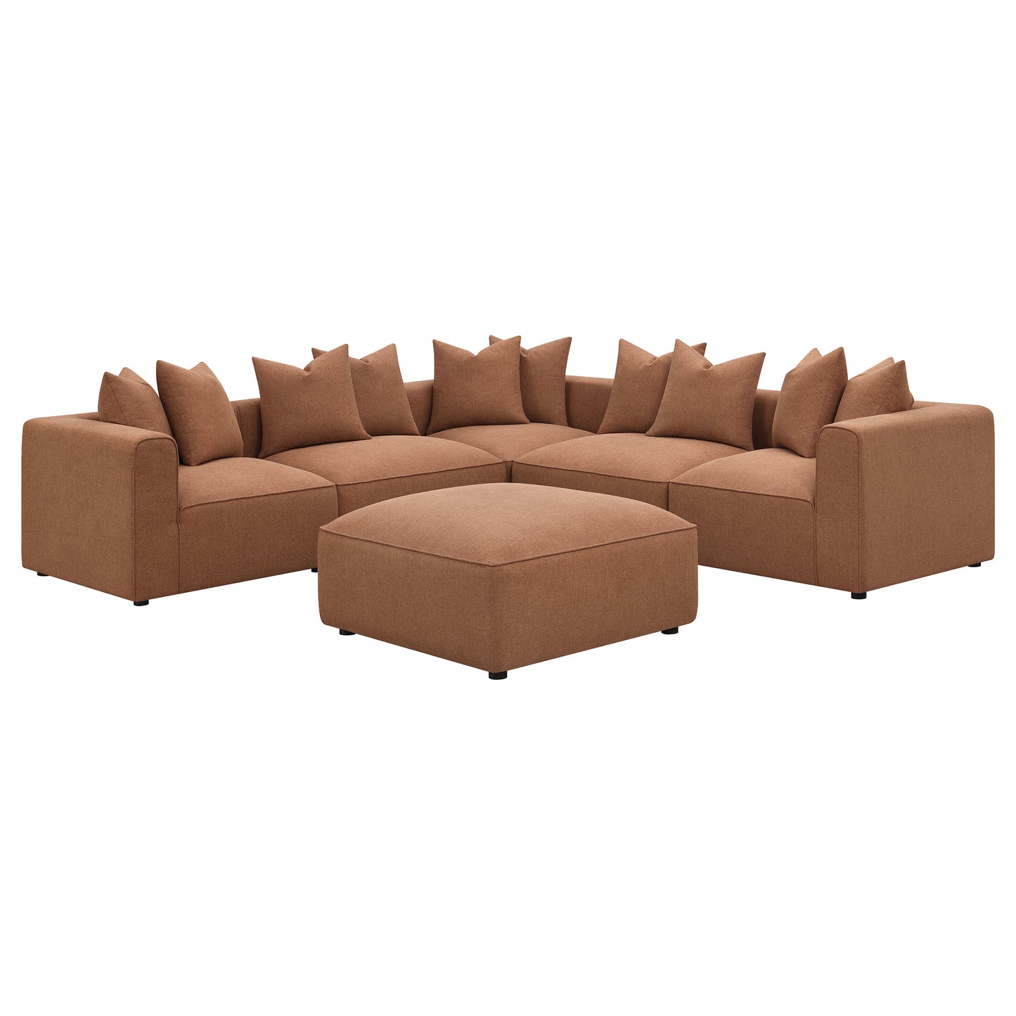 Jennifer Upholstered Armless Chair Terracotta