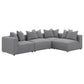 Jennifer Upholstered Armless Chair Grey