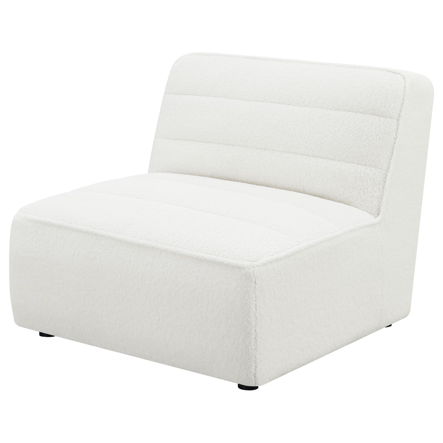 Sunny Upholstered Armless Chair Ivory Sherpa