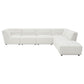 Sunny 6-piece Upholstered Modular Sectional Sofa Ivory Sherpa