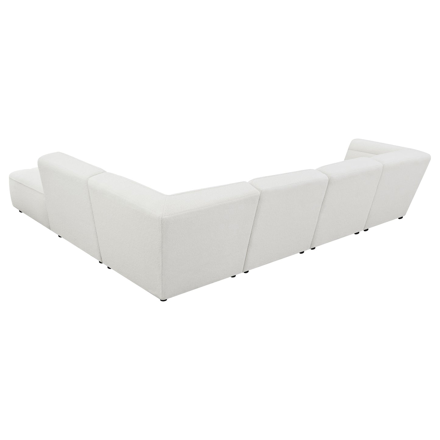 Sunny 6-piece Upholstered Modular Sectional Sofa Ivory Sherpa