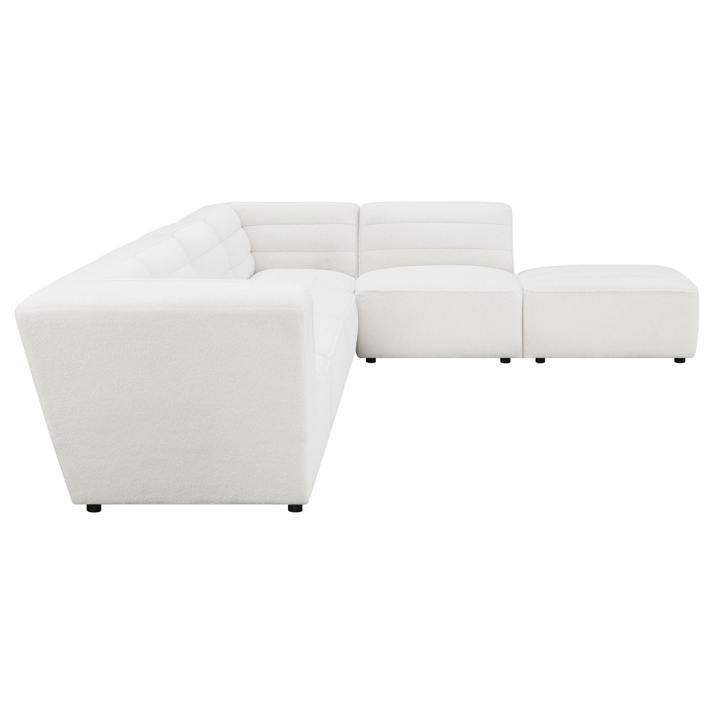 Sunny 6-piece Upholstered Modular Sectional Sofa Ivory Sherpa