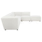 Sunny 6-piece Upholstered Modular Sectional Sofa Ivory Sherpa