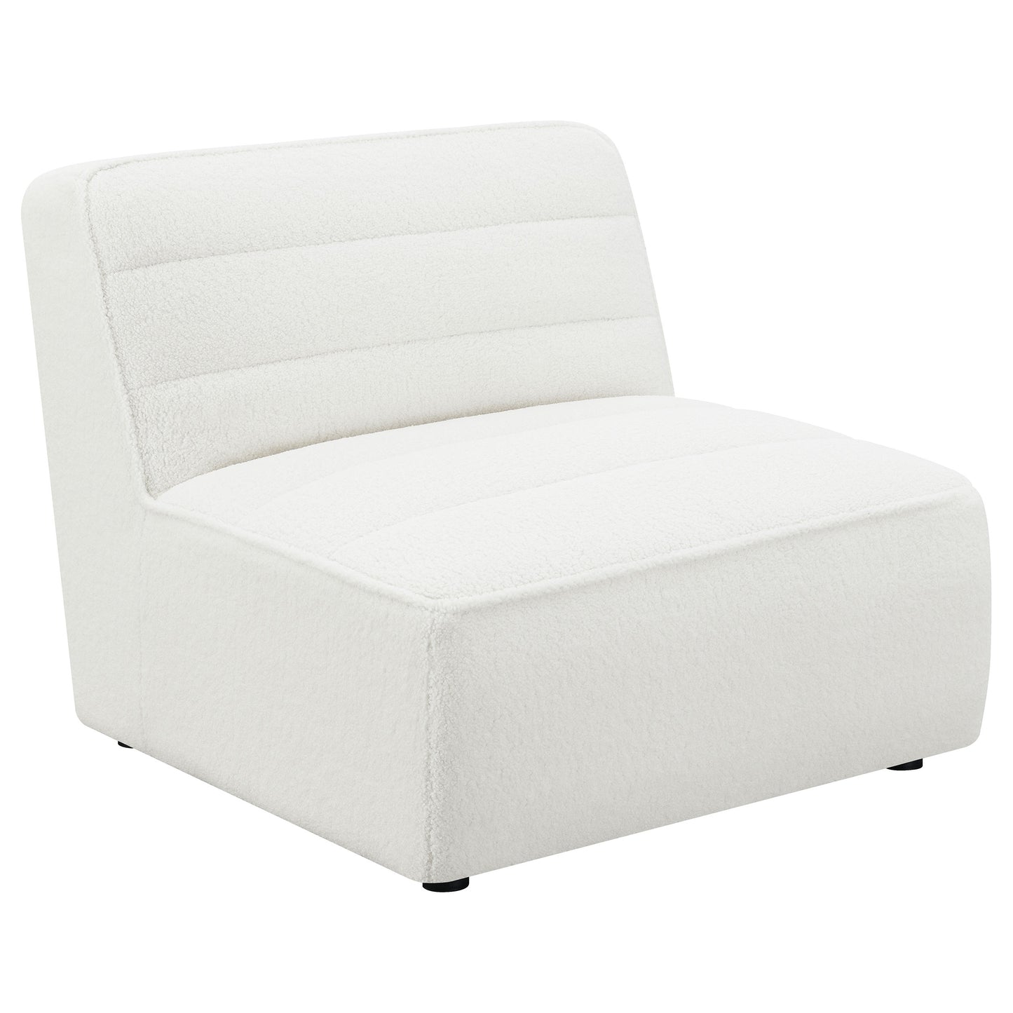 Sunny 6-piece Upholstered Modular Sectional Sofa Ivory Sherpa