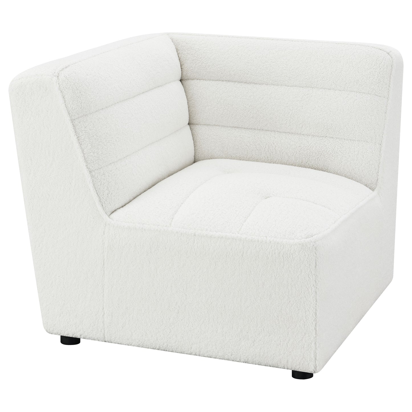 Sunny 6-piece Upholstered Modular Sectional Sofa Ivory Sherpa