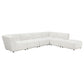 Sunny Square Upholstered Ottoman Ivory Sherpa