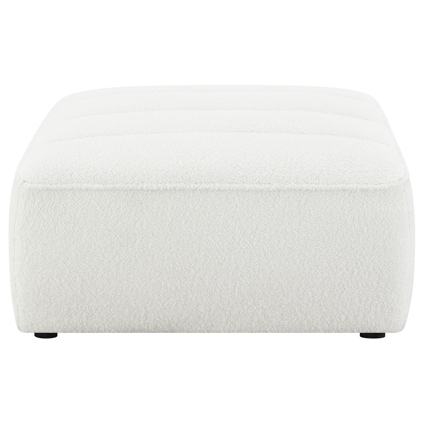 Sunny Square Upholstered Ottoman Ivory Sherpa