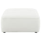 Sunny Square Upholstered Ottoman Ivory Sherpa