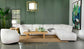Sunny Square Upholstered Ottoman Ivory Sherpa