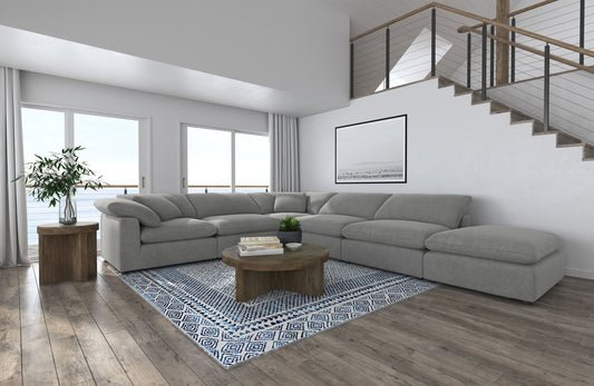 Raleigh 6-piece Boucle Upholstered Modular Sectional Grey