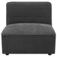 Sunny Upholstered Armless Chair Dark Charcoal