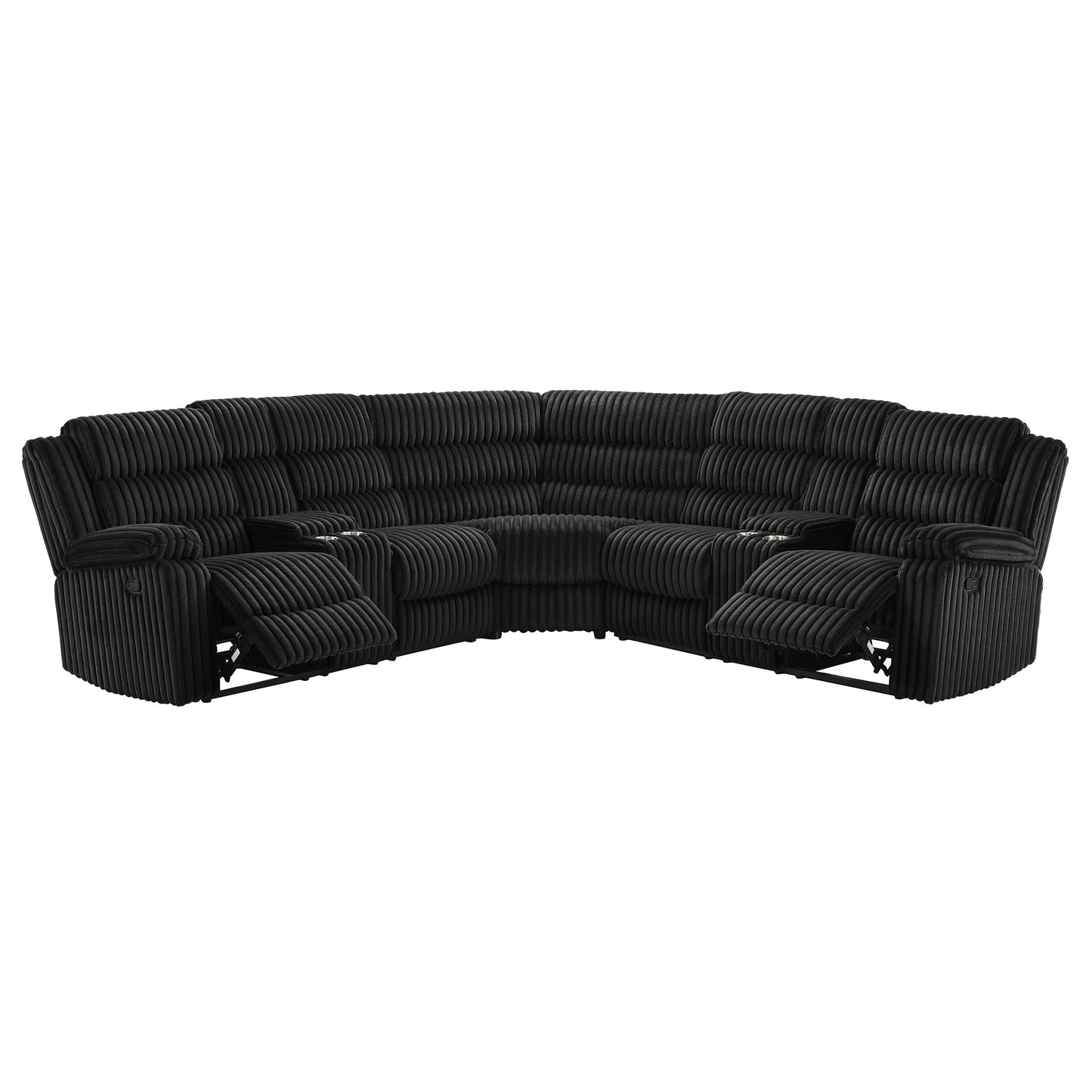 Atkinson Upholstered Reclining Sectional Sofa Black