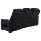 Zuma Dual Power Reclining Sofa with Reading Lights and Storage Black