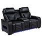 Zuma Dual Power Reclining Loveseat with Bluetooth and Storage Black