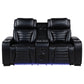 Zuma Dual Power Reclining Loveseat with Bluetooth and Storage Black