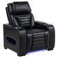Zuma Dual Power Recliner with Cupholder Storage and LED Lighting Black