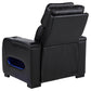 Zuma Dual Power Recliner with Cupholder Storage and LED Lighting Black