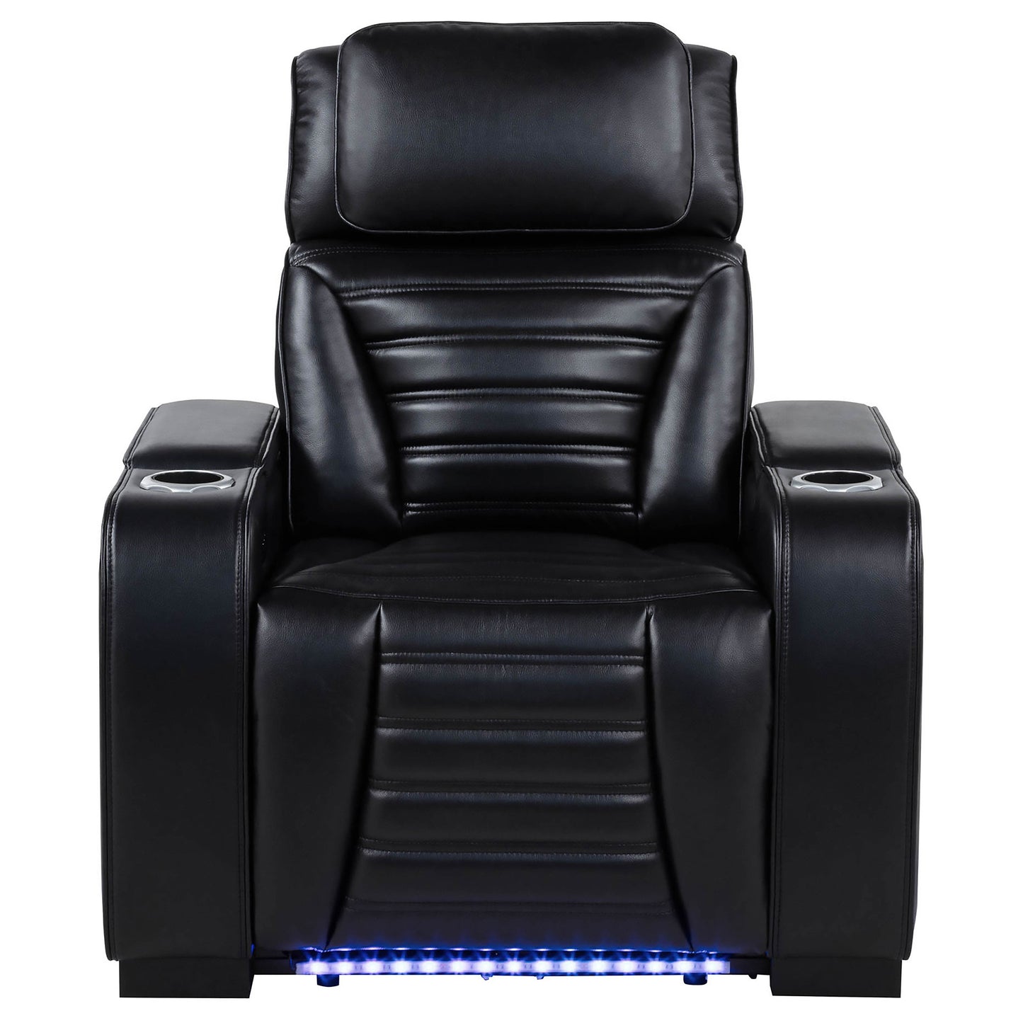 Zuma Dual Power Recliner with Cupholder Storage and LED Lighting Black