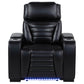 Zuma Dual Power Recliner with Cupholder Storage and LED Lighting Black