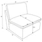 Collins Modular Armless Chair Dark Grey