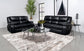 Camila 2-piece Upholstered Reclining Sofa Set Black