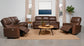 Greenfield Upholstered Power Reclining Sofa Saddle Brown