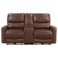 Greenfield Upholstered Power Reclining Loveseat Saddle Brown