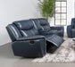 Sloane Upholstered Padded Arm Reclining Loveseat Blue