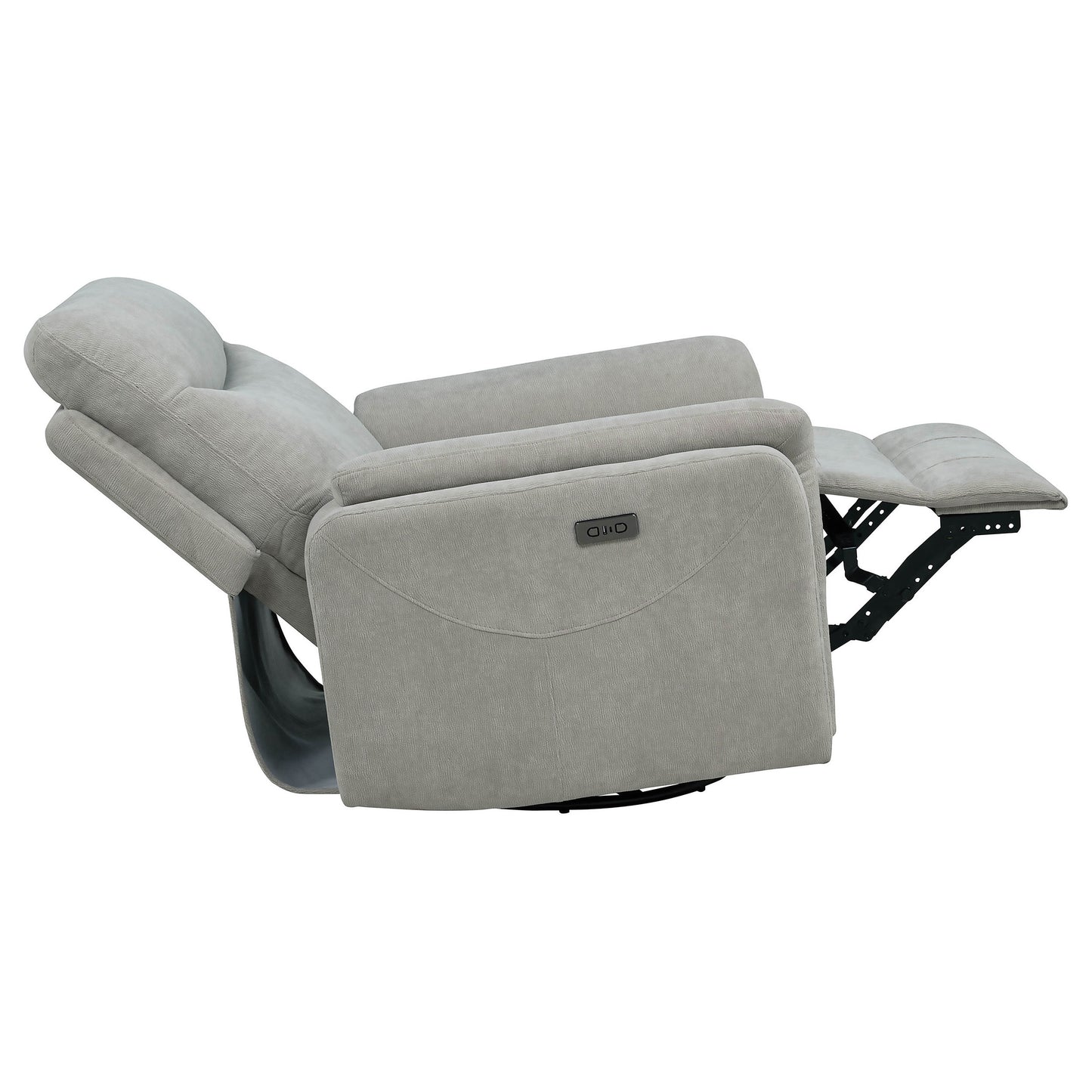 Adler Upholstered Power Swivel Glider Recliner Greige