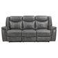 Conrad 2-piece Upholstered Padded Arm Motion Sofa Set Grey
