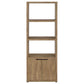 Tabby Farmhouse Media Tower with Adjustable Shelf and 2-Door Storage Mango