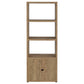 Tabby Farmhouse Media Tower with Adjustable Shelf and 2-Door Storage Mango