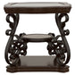 Laney 1-shelf Glass Top Square End Table Deep Merlot