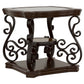 Laney 1-shelf Glass Top Square End Table Deep Merlot