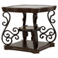 Laney 1-shelf Glass Top Square End Table Deep Merlot