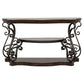 Laney Scrollwork Entryway Sofa Console Table Deep Merlot