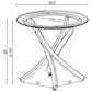 Brooke Round Glass Top Side End Table Metal Base Chrome