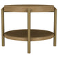 Arini Round End Side Table With Storage Shelf Sand Wash