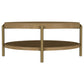 Arini Round Coffee Table With Storage Shelf Sand Wash