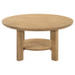 Ottowa 36-inch Round Wood Cocktail Coffee Table Light Oak