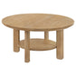 Ottowa 2-piece Round Wood Coffee Table Set Light Oak