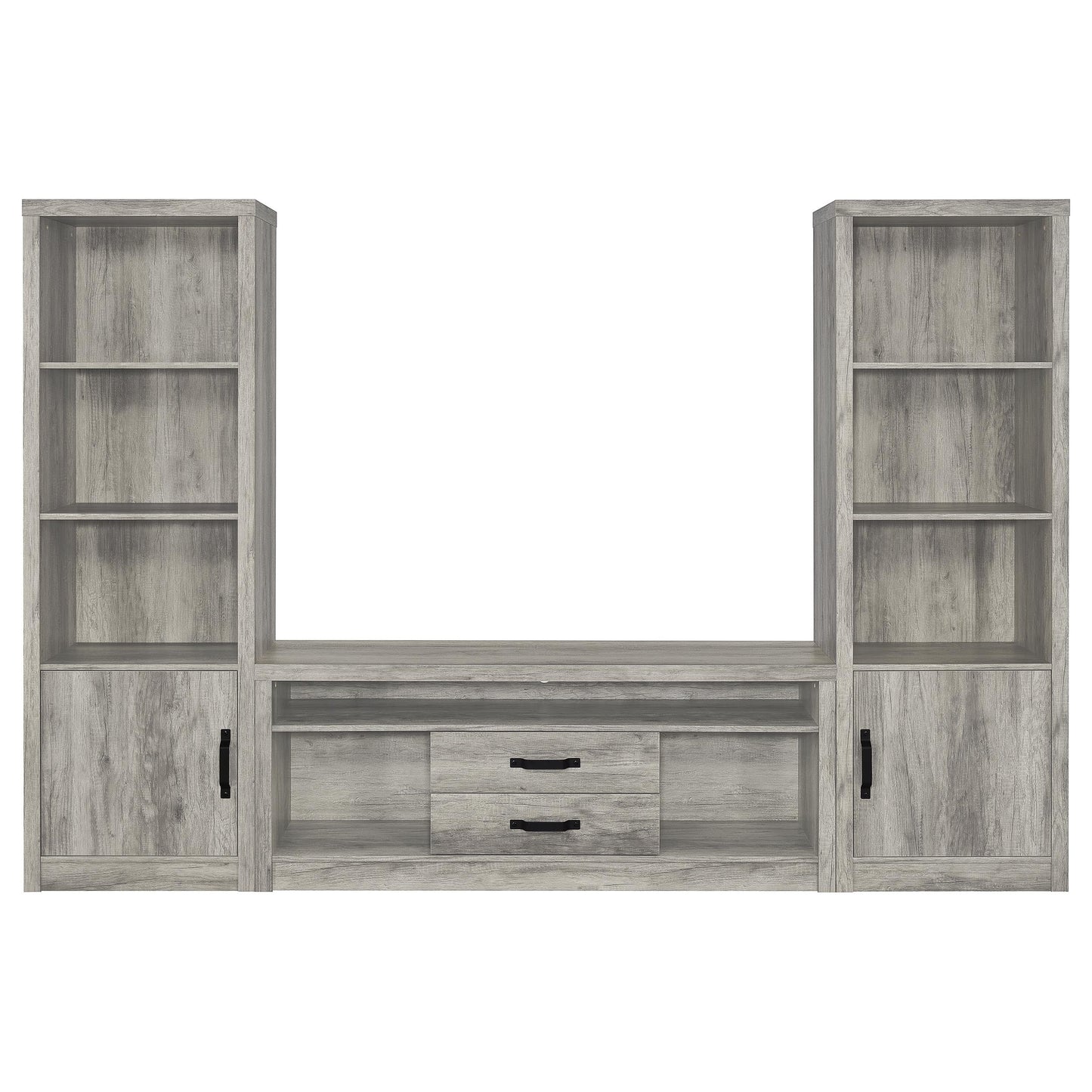 Burke 4-shelf Engineered Wood Media Tower Grey Driftwood