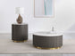 Jason 2-piece Round White Marble Coffee Table Set Charcoal