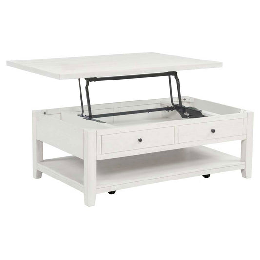 Payne 48-inch Mobile Lift Top Coffee Table Distressed White