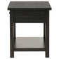 Payne 1-drawer Wood End Table with Shelf Distressed Java