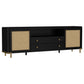 Arini Rattan Cane 2-door TV Stand Media Console Black