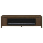 Carey 79-inch TV Stand Fireplace Media Console Dark Pine