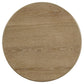 Adina Round Wood Side End Table Distressed Light Brown